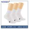 Microban Ladies’ Cotton Thick Sports Ankle Socks 3 pairs in a pack VLSKG15