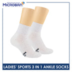 Microban Ladies’ Cotton Thick Sports Ankle Socks 3 pairs in a pack VLSKG15