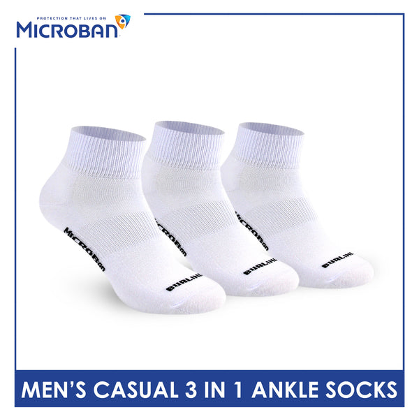 Microban Men’s Cotton Lite Thin Casual Ankle Sock 3 pairs in a pack VMCKG11