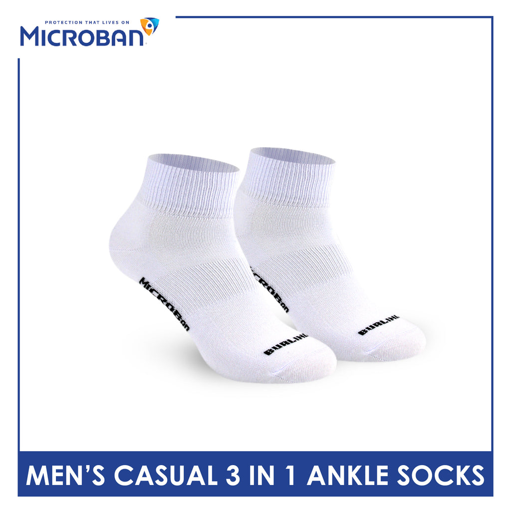 Microban Men’s Cotton Lite Thin Casual Ankle Sock 3 pairs in a pack VMCKG11