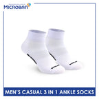Microban Men’s Cotton Lite Thin Casual Ankle Sock 3 pairs in a pack VMCKG11