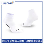 Microban Men’s Cotton Lite Thin Casual Ankle Sock 3 pairs in a pack VMCKG11