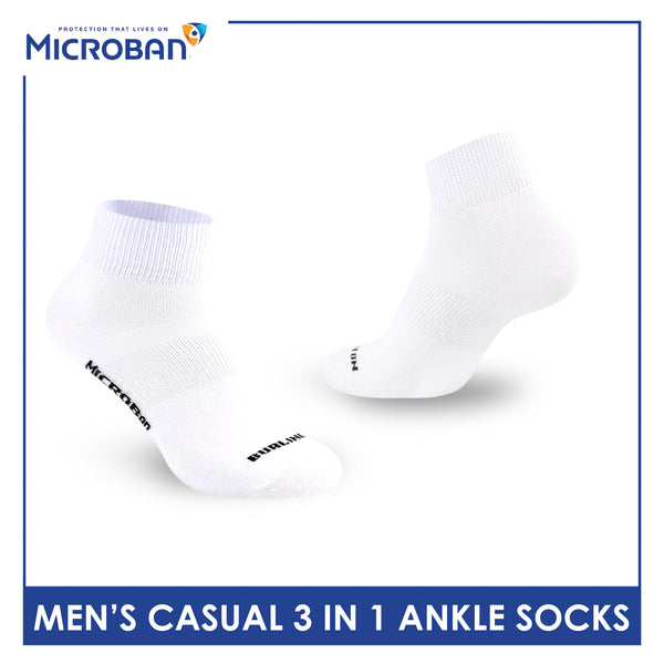 Microban Men’s Cotton Lite Thin Casual Ankle Sock 3 pairs in a pack VMCKG11