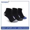 Microban Men’s Cotton Lite Sports Half Terry Ankle Socks 3 pairs in a pack VMSKG13