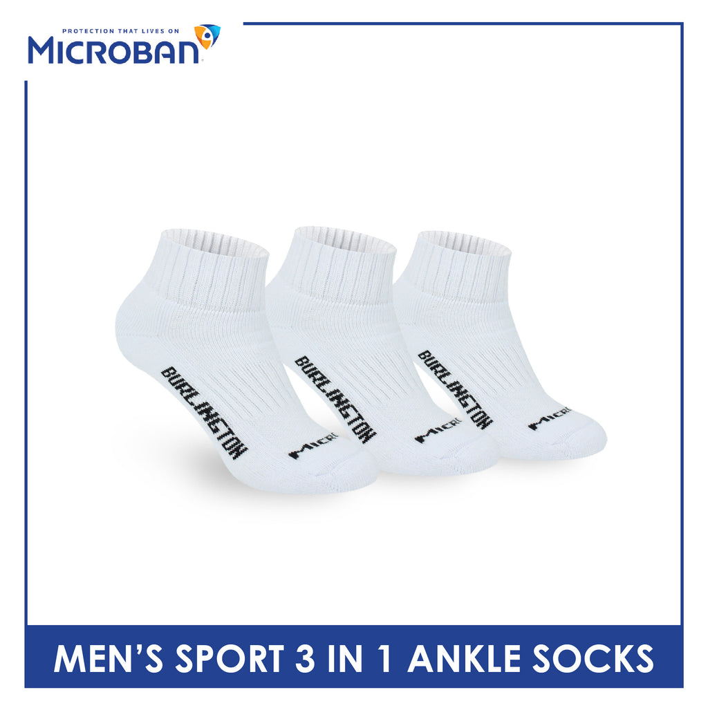 Microban Men’s Cotton Thick Sport Ankle Socks 3 pairs in a pack VMSKG19