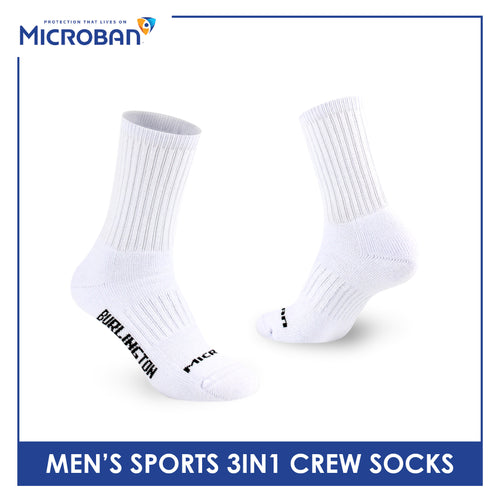 Microban Men's Cotton Thick Sports Crew Socks 3 pairs in a pack VMSKG20