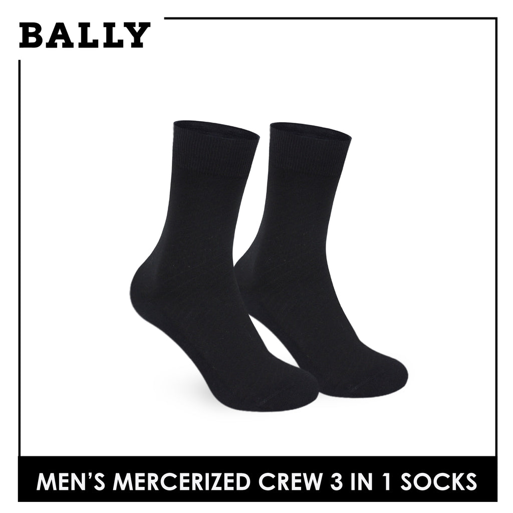 Bally Men's Mercerized Crew Dress Thin Casual Socks 3 pairs in a pack YMMKG4