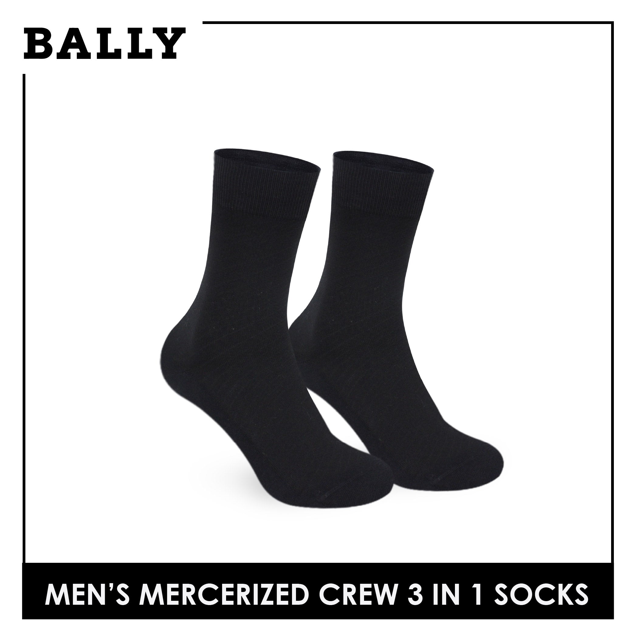 Bally Men's Mercerized Crew Dress Thin Casual Socks 3 pairs in a pack YMMKG4