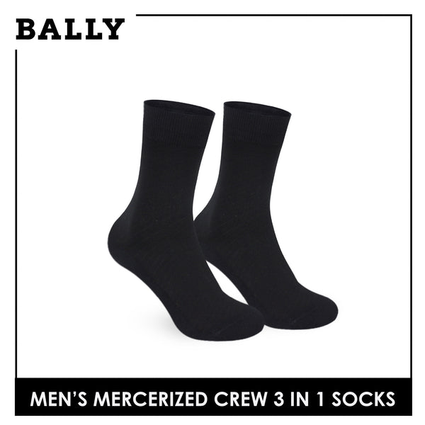 Bally Men's Mercerized Crew Dress Thin Casual Socks 3 pairs in a pack YMMKG4