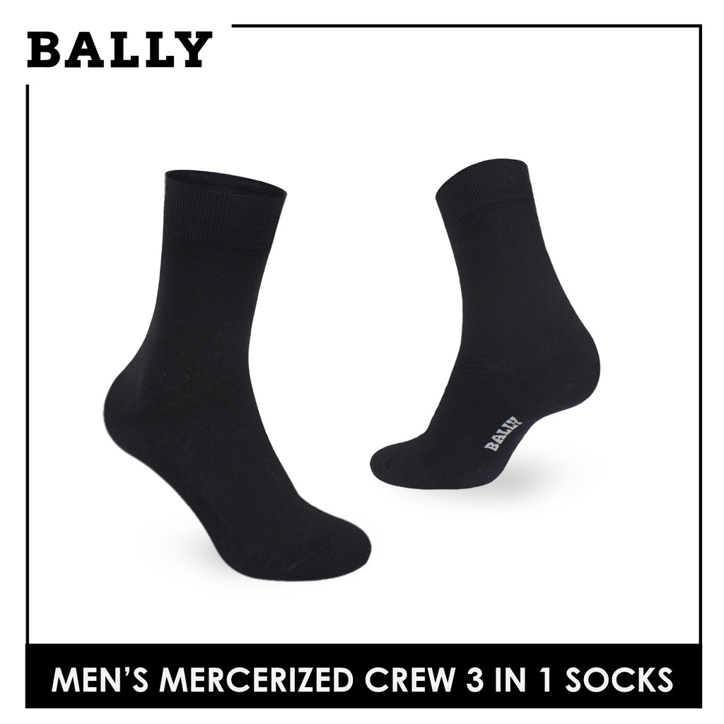 Bally Men's Mercerized Crew Dress Thin Casual Socks 3 pairs in a pack YMMKG4