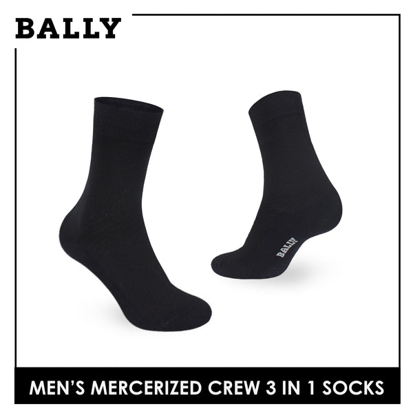 Bally Men's Mercerized Crew Dress Thin Casual Socks 3 pairs in a pack YMMKG4