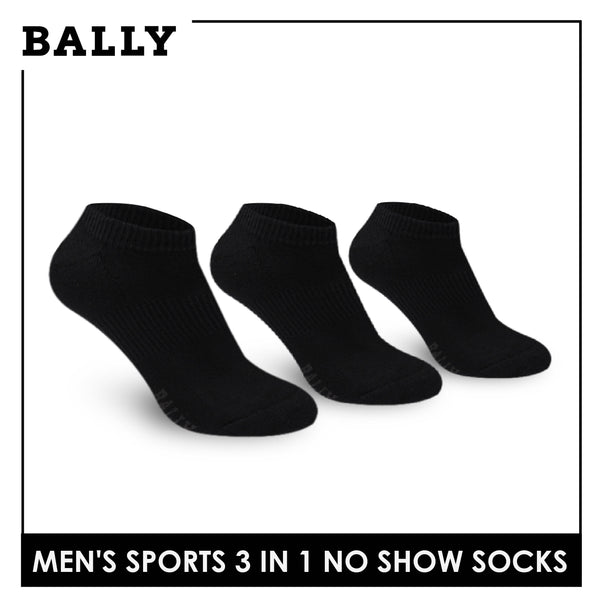 Bally Men's Premium Cotton Thick Sports No Show Socks 3 pairs in a pack YMSKG1