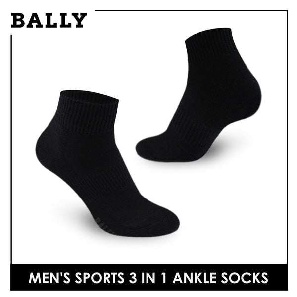 Bally Men's Premium Cotton Thick Sports Ankle Socks 3 pairs in a pack YMSKG2