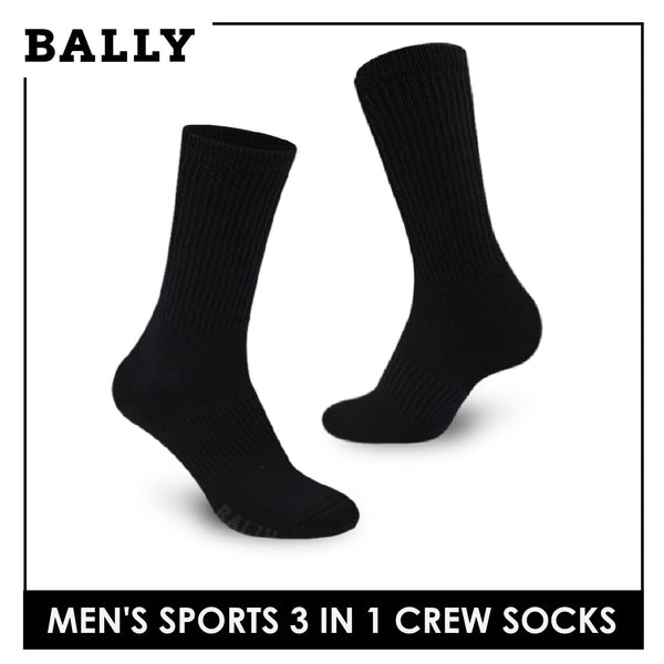 Bally Men's Premium Cotton Thick Sports Crew Socks 3 pairs in a pack YMSKG3