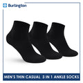 Burlington Men's Cotton Thin Casual Ankle Socks 3 pairs in a pack BMCKG28