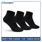 Burlington Men's Cotton Thin Casual Ankle Socks 3 pairs in a pack BMCKG28