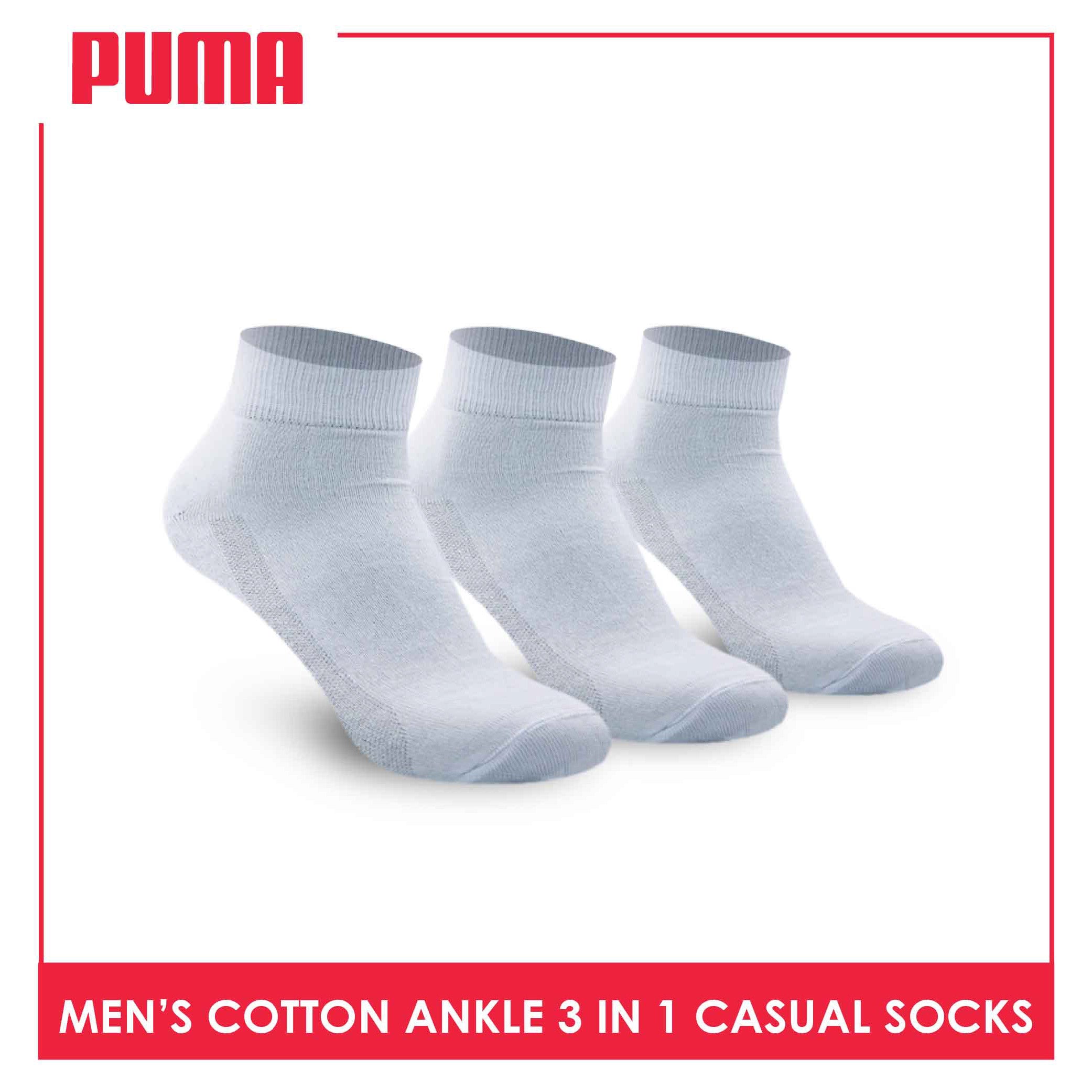 Puma Men's Cotton Lite Thin Casual Ankle Socks 3 pairs in a pack PMCKG2