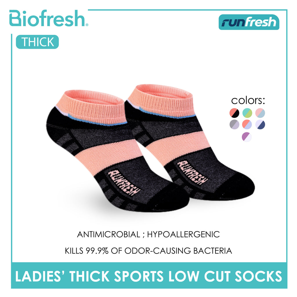 Biofresh Runfresh Ladies' Antimicrobial Cotton Thick Sports Low Cut Socks 1 pair RRLS611