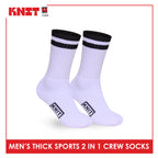Knit Men's Cotton Thick Sports Crew Socks 2 pairs in 1 pack KMSKG5