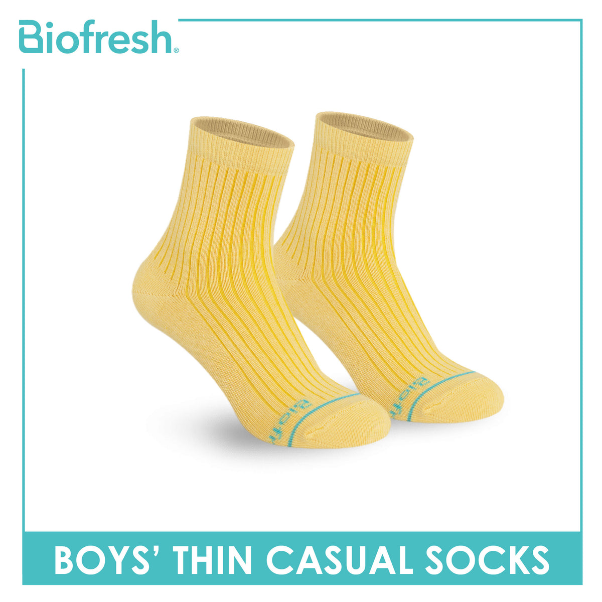 Biofresh Boys’ Antimicrobial Cotton Thin Casual Socks 1 pair in 1 pack RBC631