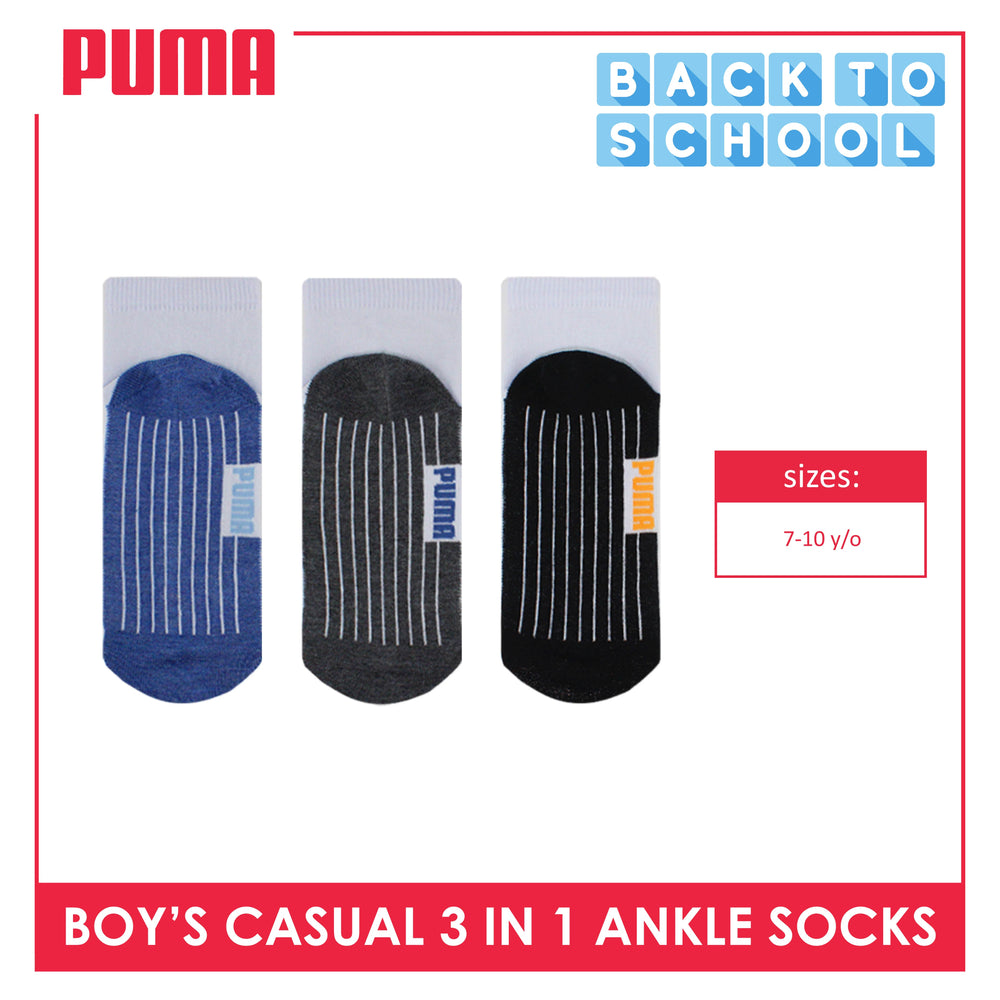 Puma Boys' Children Cotton Quality Ankle Casual Socks 3 pairs in 1 pack PBCKG27