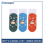 Burlington Boys’ Cotton Casual Ankle Socks 3 pairs in 1 pack BBCKG83