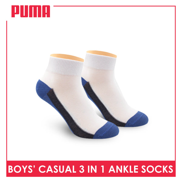Puma Boys’ Cotton Casual Ankle Socks 3 pairs in a pack PBCKG26