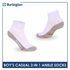 Burlington Boys’ Cotton Casual Ankle Socks 3 pairs in 1 pack BBCKG81