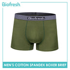 Biofresh Men's Antimicrobial Cotton Spandex Boxer Brief 1 piece UMBBFS5 (Limited Time Offer)