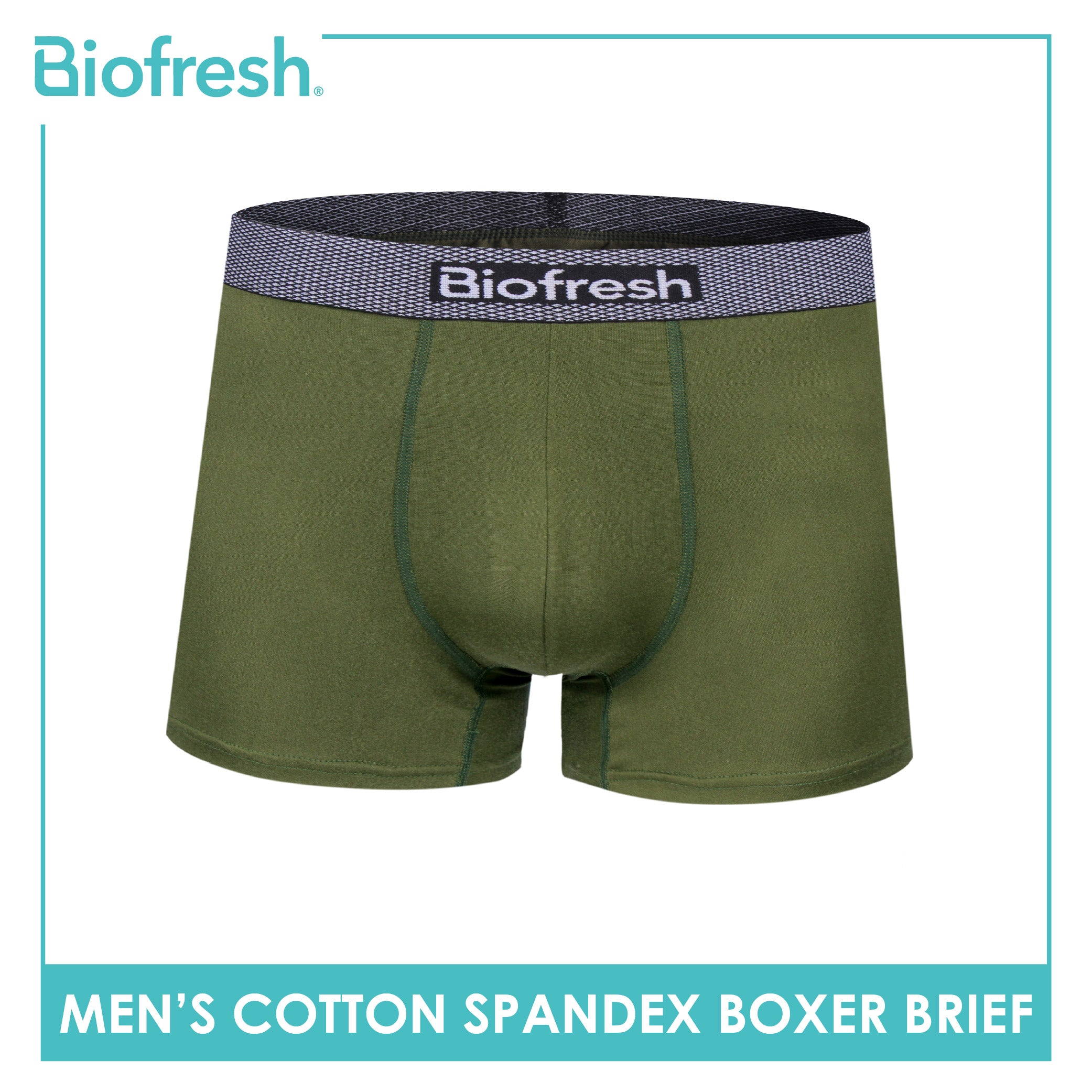 Biofresh Men's Antimicrobial Cotton Spandex Boxer Brief 1 piece UMBBFS5 (Limited Time Offer)