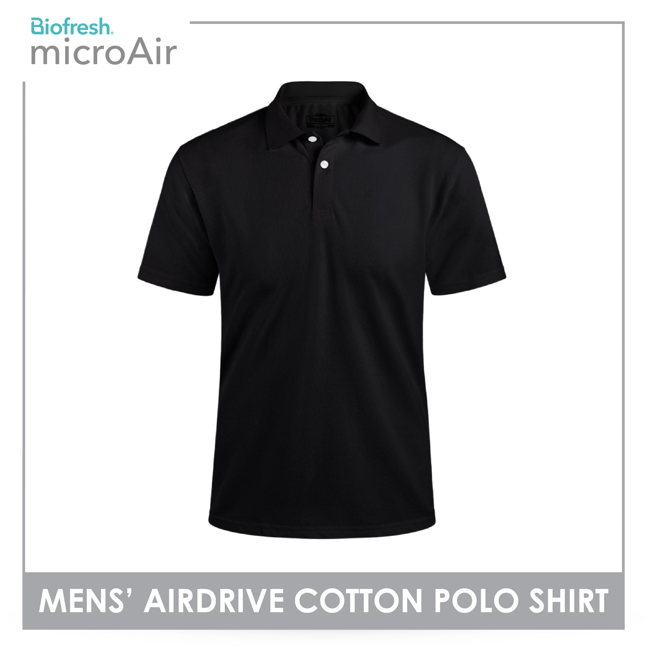 Biofresh Microair AirDrive Men’s Antimicrobial Cotton Polo Shirt 1 piece MUMSP531
