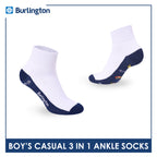 Burlington Boys’ Cotton Casual Ankle Socks 3 pairs in 1 pack BBCKG82