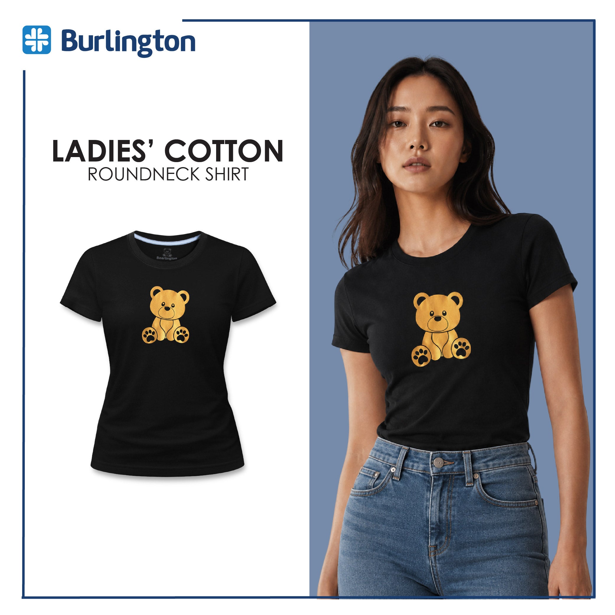 Burlington Ladies' Cotton Bearlington Collection Roundneck Shirt 1pc TBLDSR3