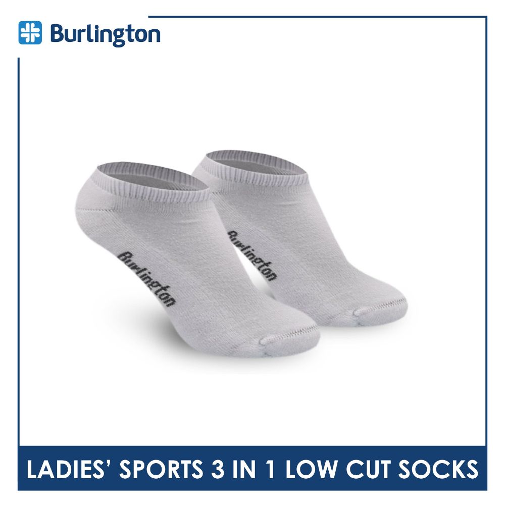 Burlington Ladies' Cotton Lite Thick Sports Low Cut Socks 3 pairs in 1 pack BLL-220