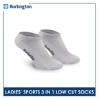 Burlington Ladies' Cotton Lite Thick Sports Low Cut Socks 3 pairs in 1 pack BLL-220