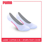 Puma Ladies' Cotton Thick Sports Foot Cover 3 pairs in a pack PLSFG1