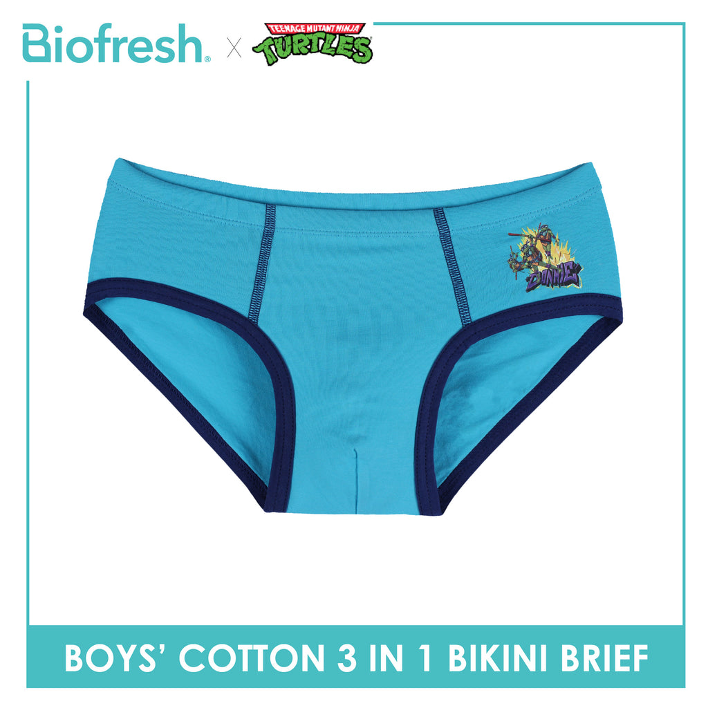 Biofresh | TMNT Boys’ Antimicrobial Cotton Bikini Brief 3 pieces in a pack NTBBKG531