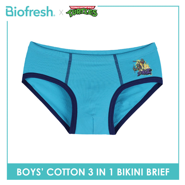 Biofresh | TMNT Boys’ Antimicrobial Cotton Bikini Brief 3 pieces in a pack NTBBKG531