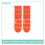 Knit Men's Tennis (Orange) Cotton Thin Casual Crew Socks 1 pair KMC531