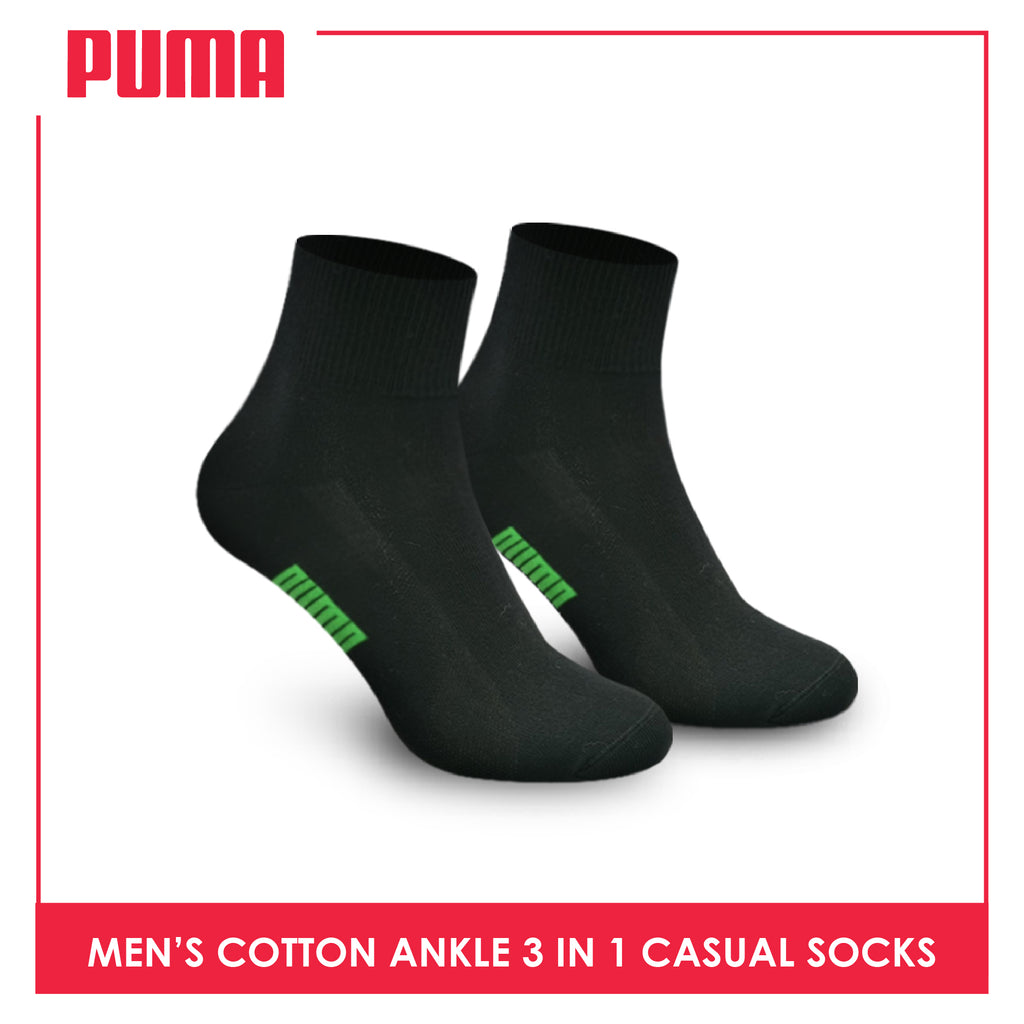 Puma Men's Cotton Lite Thin Casual Ankle Socks 3 pairs in a pack PMCKG2