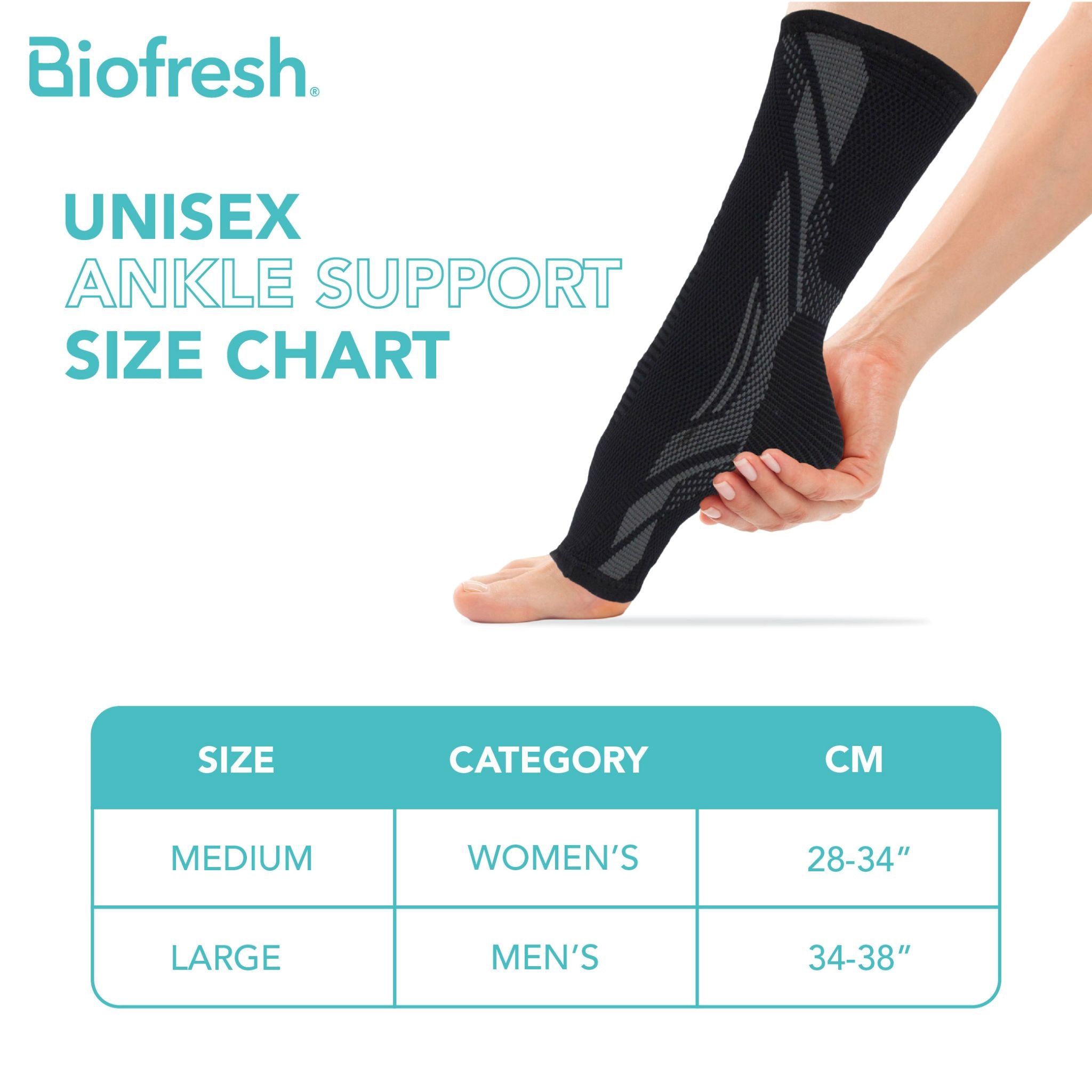 Biofresh Unisex Antimicrobial Ankle Support 1 piece FMAS01/FLAS01