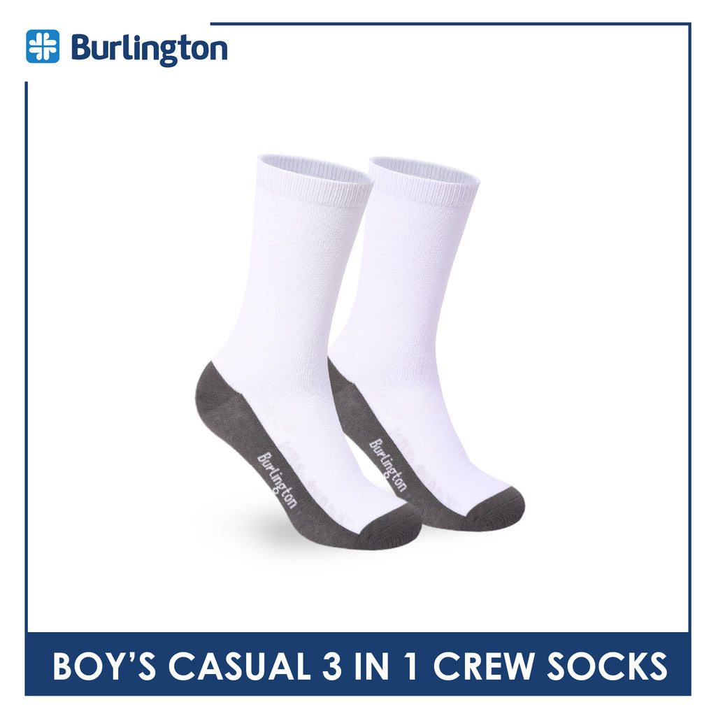 Burlington Boys’ Cotton Casual Crew Socks 3 pairs in 1 pack BBCKG84