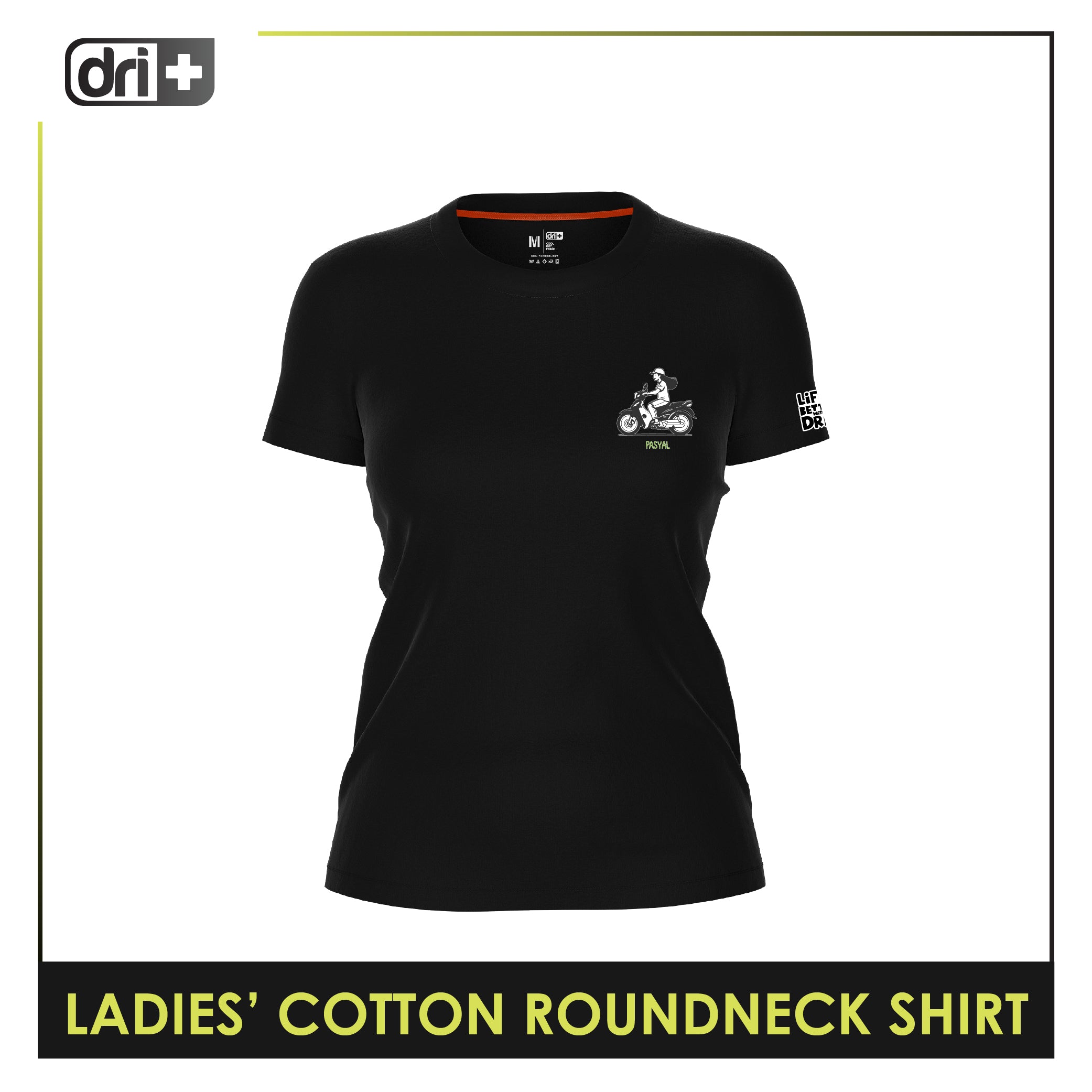 Dri plus Ladies’ Cooltura Anti-Odor Sweat Wicking Cotton Roundneck Shirt Collection 1 pc DULSRC611