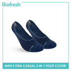 Biofresh Men’s Cotton Thin Casual Foot Cover With Heel Gel 3 pairs in a pack RMCFG5