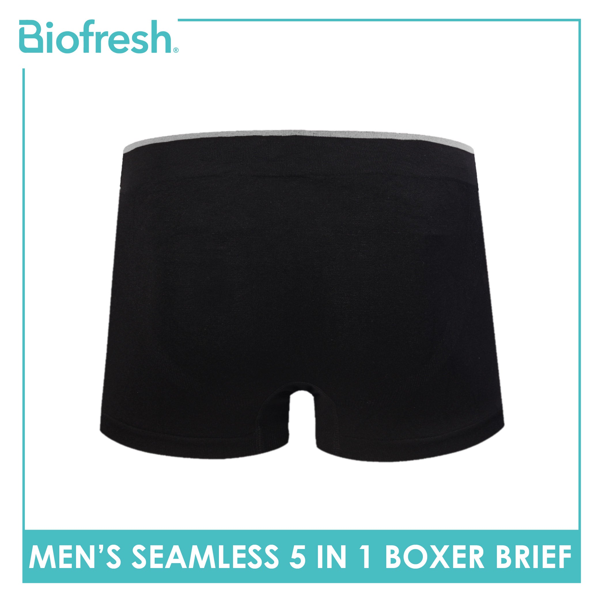 Biofresh Men's OVERRUNS Seamless Boxer Brief 5 pieces in 1 pack OUMBBGCO