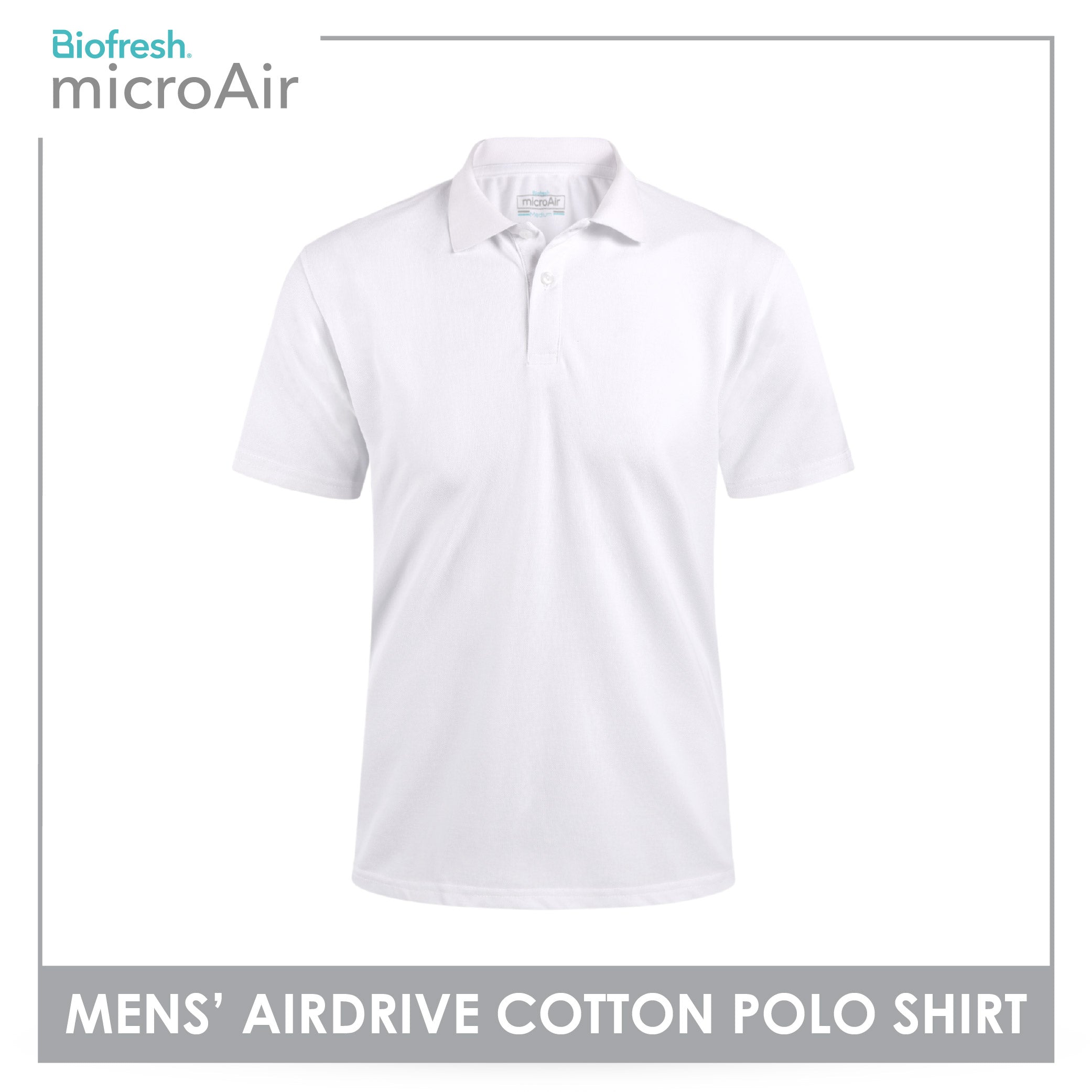 Biofresh Microair AirDrive Men’s Antimicrobial Cotton Polo Shirt 1 piece MUMSP531