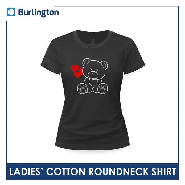 Burlington Ladies' Cotton Bearlington Valentine’s Heart Roundneck Shirt 1pc TBLDSR2
