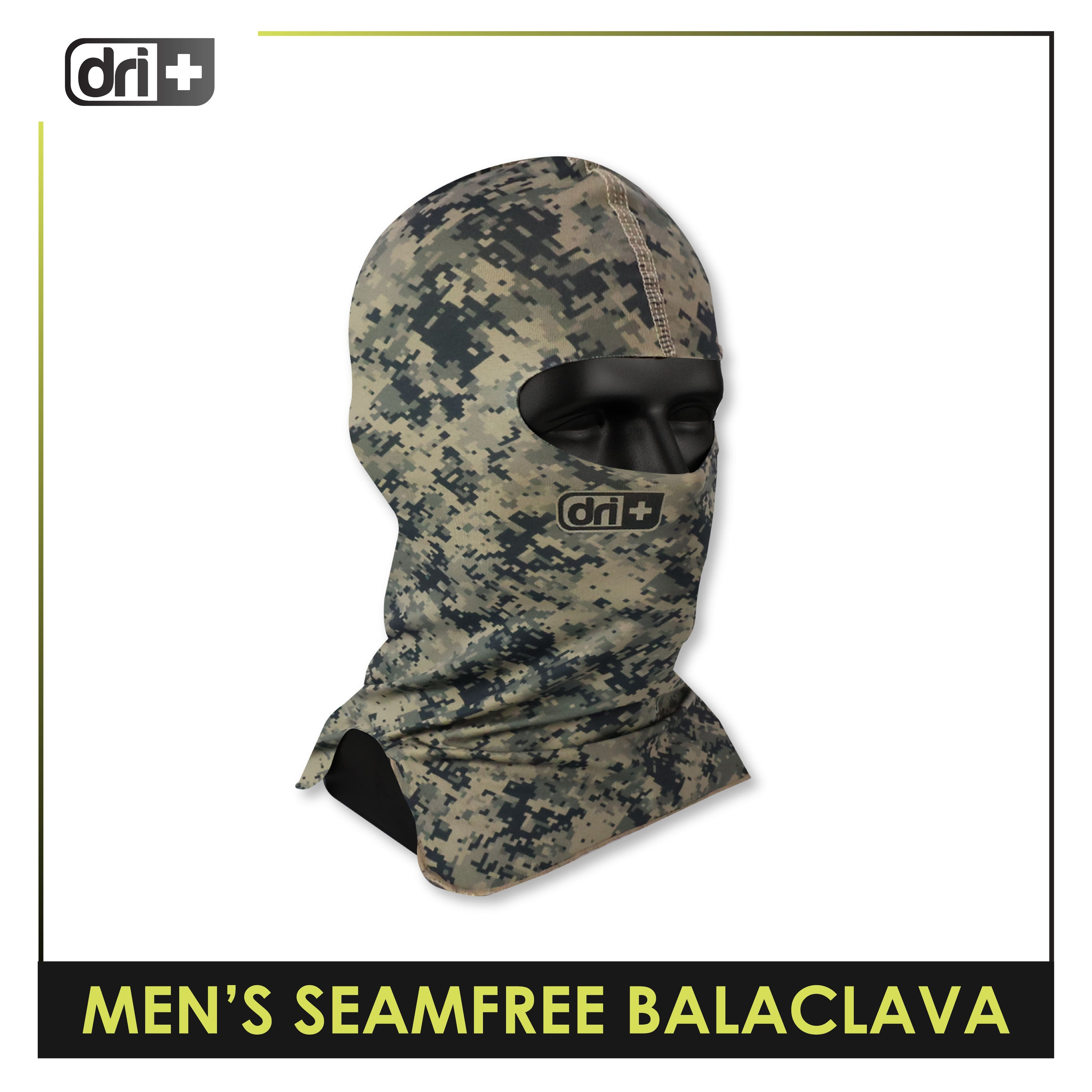 Dri Plus Men’s Camo Seamfree Washable Moisture Wicking Balaclava 1 piece DUMBS612