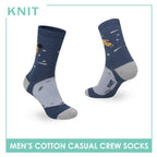 Knit Men's Astronaut (Royal Blue) Cotton Thin Casual Crew Socks 1 pair KMC531