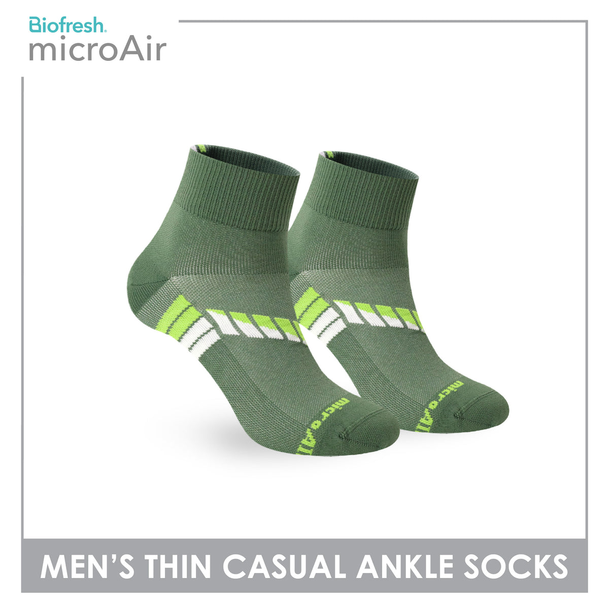 Biofresh Microair Men's Antimicrobial Thin Casual Ankle Compression Socks 1 pair MMCP611